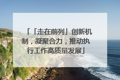「走在前列」创新机制，凝聚合力，推动执行工作高质量发展