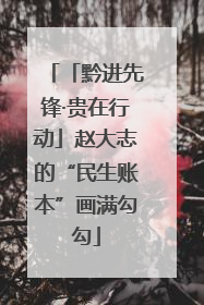 「黔进先锋·贵在行动」赵大志的“民生账本”画满勾勾