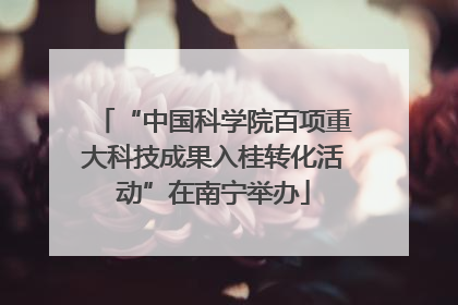 “中国科学院百项重大科技成果入桂转化活动”在南宁举办