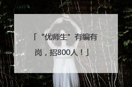 “优师生”有编有岗，招800人！