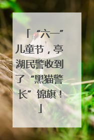 “六一”儿童节，亭湖民警收到了“黑猫警长”锦旗！
