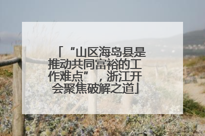“山区海岛县是推动共同富裕的工作难点”，浙江开会聚焦破解之道