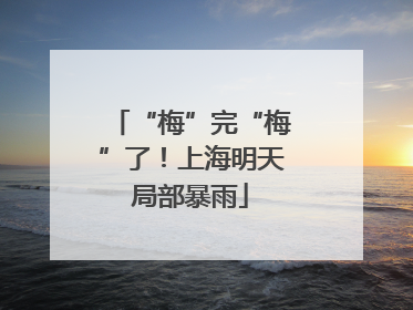 “梅”完“梅”了！上海明天局部暴雨
