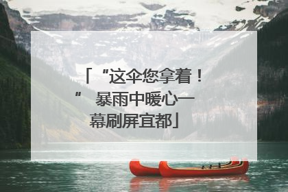 “这伞您拿着！” 暴雨中暖心一幕刷屏宜都