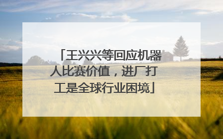 王兴兴等回应机器人比赛价值，进厂打工是全球行业困境