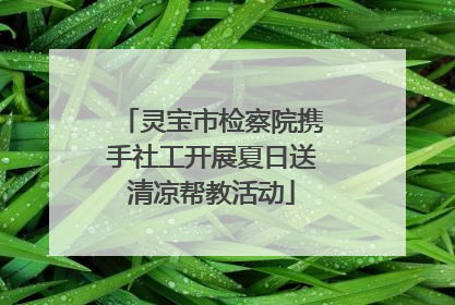 灵宝市检察院携手社工开展夏日送清凉帮教活动