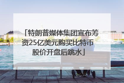 特朗普媒体集团宣布筹资25亿美元购买比特币 股价开盘后跳水