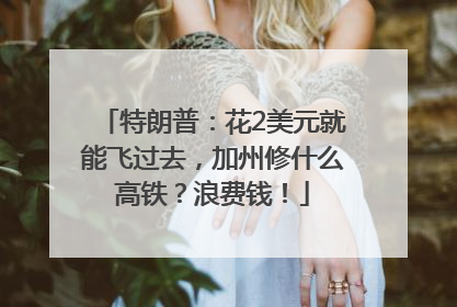 特朗普：花2美元就能飞过去，加州修什么高铁？浪费钱！