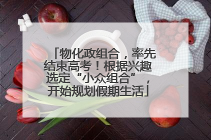 物化政组合，率先结束高考！根据兴趣选定“小众组合”，开始规划假期生活