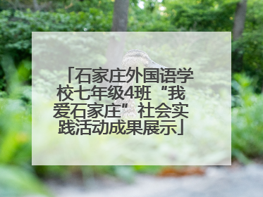 石家庄外国语学校七年级4班“我爱石家庄”社会实践活动成果展示