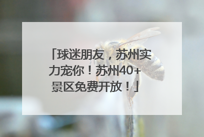 球迷朋友，苏州实力宠你！苏州40+景区免费开放！