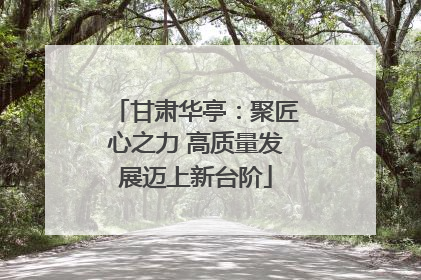 甘肃华亭：聚匠心之力 高质量发展迈上新台阶
