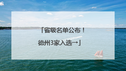 省级名单公布！德州3家入选→