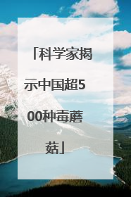 科学家揭示中国超500种毒蘑菇
