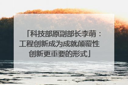 科技部原副部长李萌：工程创新成为成就颠覆性创新更重要的形式