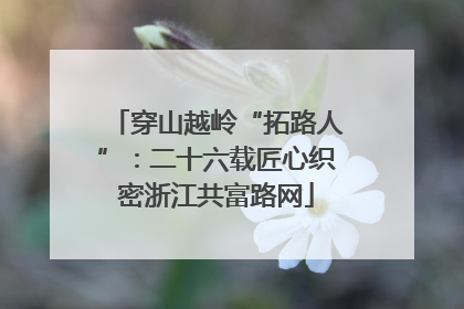 穿山越岭“拓路人”：二十六载匠心织密浙江共富路网