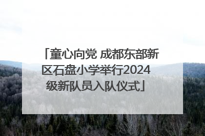童心向党 成都东部新区石盘小学举行2024级新队员入队仪式