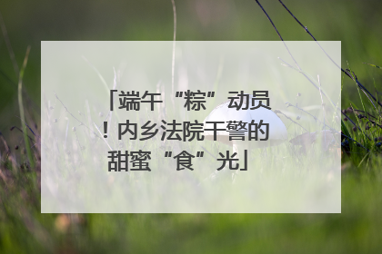 端午“粽”动员！内乡法院干警的甜蜜“食”光
