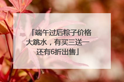 端午过后粽子价格大跳水，有买三送一还有6折出售