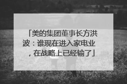 美的集团董事长方洪波：谁现在进入家电业，在战略上已经输了
