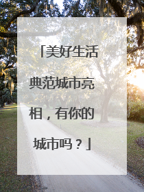 美好生活典范城市亮相，有你的城市吗？