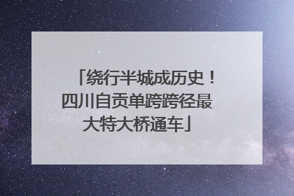 绕行半城成历史！四川自贡单跨跨径最大特大桥通车