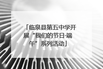 临泉县第五中学开展“我们的节日·端午”系列活动