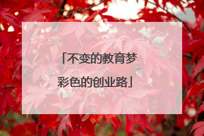 不变的教育梦 彩色的创业路