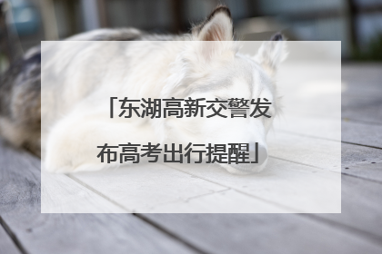 东湖高新交警发布高考出行提醒