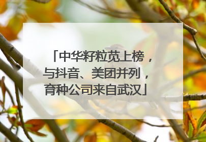 中华籽粒苋上榜，与抖音、美团并列，育种公司来自武汉