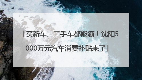 买新车、二手车都能领！沈阳5000万元汽车消费补贴来了