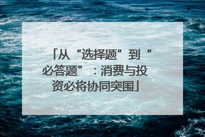 从“选择题”到“必答题”：消费与投资必将协同突围