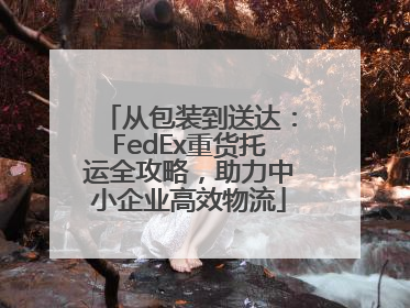 从包装到送达：FedEx重货托运全攻略，助力中小企业高效物流