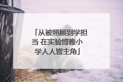 从被照顾到学担当 在实验博雅小学人人皆主角