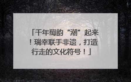 千年蜀韵“潮”起来！瑞幸联手非遗，打造行走的文化符号！