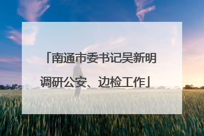 南通市委书记吴新明调研公安、边检工作