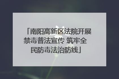 南阳高新区法院开展禁毒普法宣传 筑牢全民防毒法治防线
