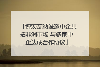 博茨瓦纳诚邀中企共拓非洲市场 与多家中企达成合作协议