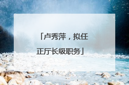 卢秀萍，拟任正厅长级职务