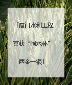 厦门水利工程喜获“闽水杯”两金一银