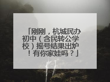 刚刚，杭城民办初中（含民转公学校）摇号结果出炉！有你家娃吗？