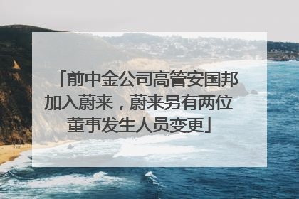 前中金公司高管安国邦加入蔚来，蔚来另有两位董事发生人员变更