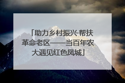 助力乡村振兴·帮扶革命老区——当百年农大遇见红色凤城