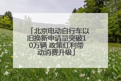 北京电动自行车以旧换新申请量突破10万辆 政策红利带动消费升级