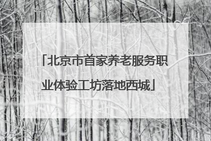 北京市首家养老服务职业体验工坊落地西城