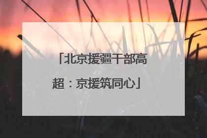 北京援疆干部高超：京援筑同心