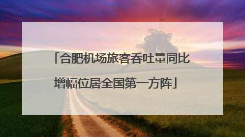 合肥机场旅客吞吐量同比增幅位居全国第一方阵