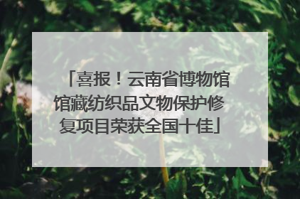 喜报！云南省博物馆馆藏纺织品文物保护修复项目荣获全国十佳