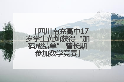 四川南充高中17岁学生黄灿获得“加码成绩单” 曾长期参加数学竞赛