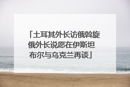 土耳其外长访俄斡旋 俄外长说愿在伊斯坦布尔与乌克兰再谈